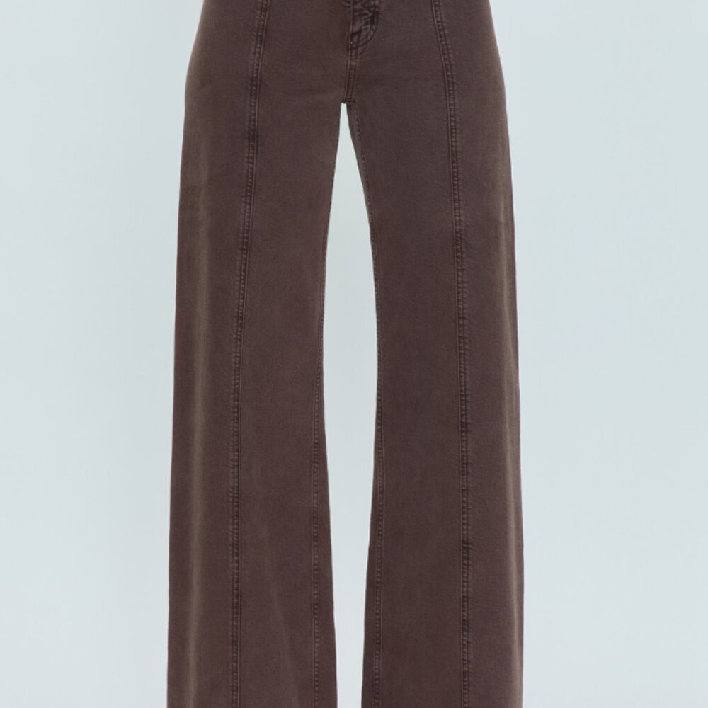 NWT Pistola Penny Seamed High Rise Wide Leg - Dark Roast - Pistola Denim
